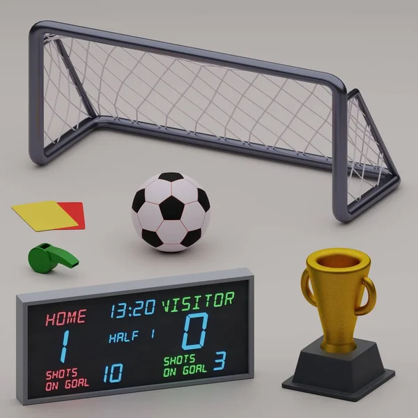 足球套装3D渲染 — 图库照片