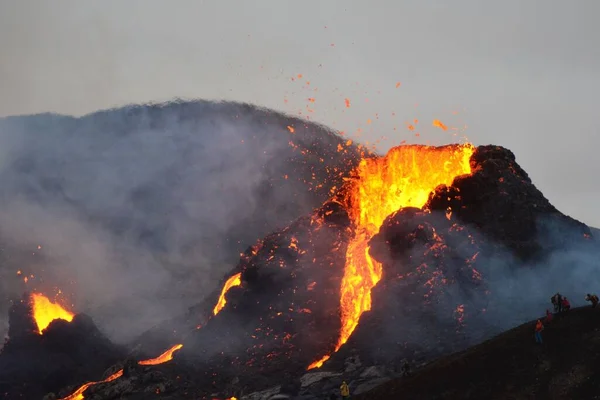 冰岛火山爆发的景致 — 图库照片
