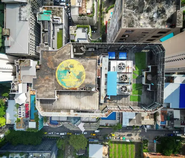Drone Girato Sopra Bangkok Grattacieli Paesaggio Urbano Thailandia — Foto Stock
