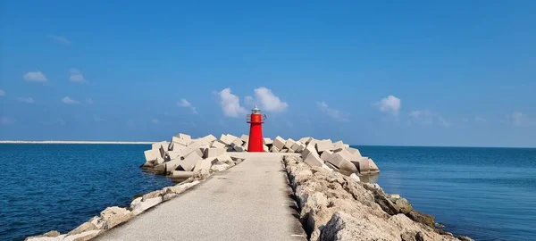 Panoramautsikt Över Fyr Nära Havet Ortona Italien — Stockfoto