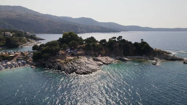 Landschaftlich Reizvolle Felsige Küste Von Kassiopi Aus Der Luft Korfu — Stockfoto
