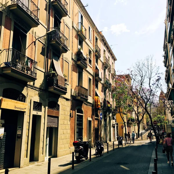 Ulica Kamienica Barcelonie Hiszpania — Zdjęcie stockowe