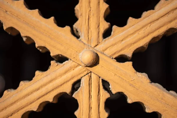 Closeup Wooden Door Ornament Korean Style — Stock Photo, Image