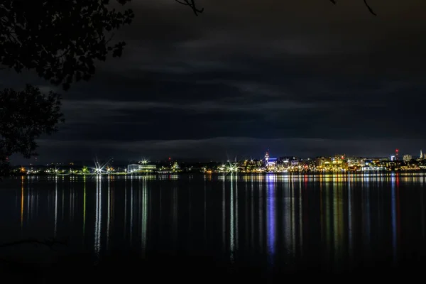 Вид Озеро Ері Парку Штату Преск Айл Штат Пенсильванія Вночі — стокове фото