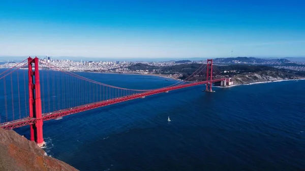 Drone Panoramique Golden Gate Bridge San Francisco Californie Usa — Photo