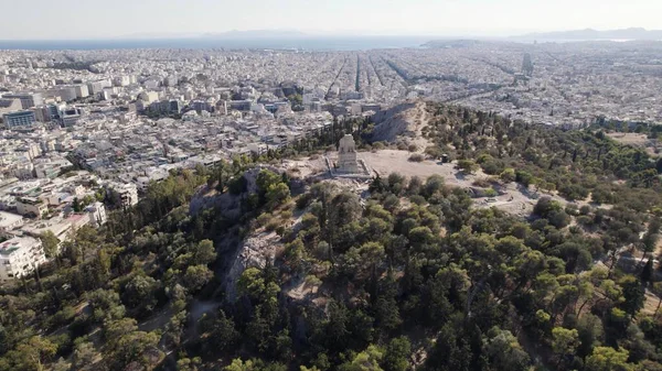 Philopappos Emlékmű Légi Kilátása Athénban Görögországban — Stock Fotó