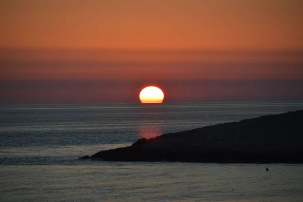 Nydelig Utsikt Sjøbunn Ved Solnedgang – stockfoto