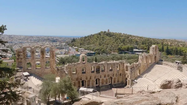 Antiguo Odeón Histórico Del Teatro Herodes Atticus Atenas Grecia —  Fotos de Stock