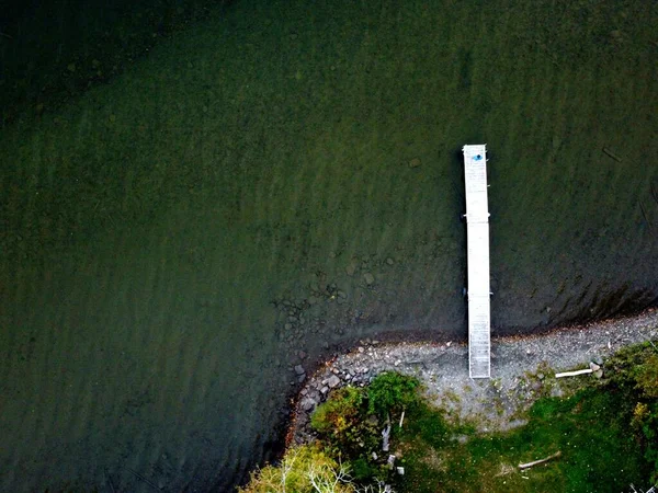 Une Vue Dessus Quai Sur Côte Lac Québec — Photo