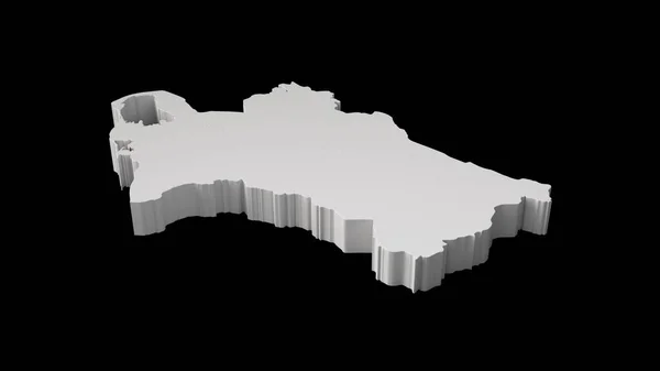 黒の背景にトルコ人の地図のイラスト 3Dレンダリング — ストック写真