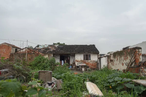 Une Vue Extérieure Maisons Ruine Abandonnées Dans Vieux Village — Photo