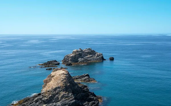 Hermoso Paisaje Rocas Mar Mediterráneo Pueblo Costero Almuñecar — Foto de Stock