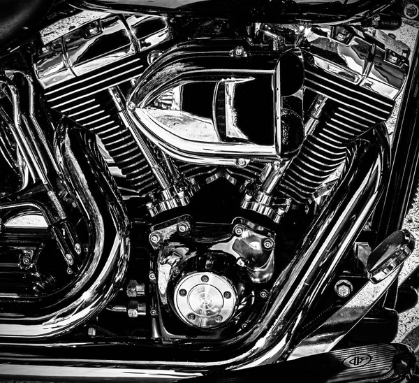 Plano Blanco Negro Motor Motocicleta — Foto de Stock