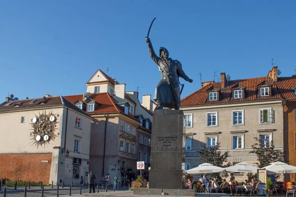Monumento Jan Kilinski Edificios Históricos Casco Antiguo Varsovia Polonia — Foto de Stock