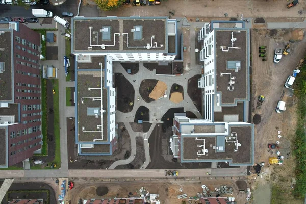 Letecký Snímek Obytného Komplexu Moderních Domů Hamburk Německo — Stock fotografie