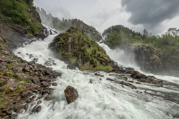Una Vista Cascada Latefossen Noruega —  Fotos de Stock