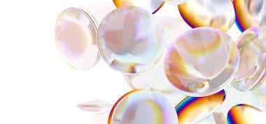 Boş beyaz bir arkaplanda izole edilmiş saydam vitamin haplarının bir çizimi