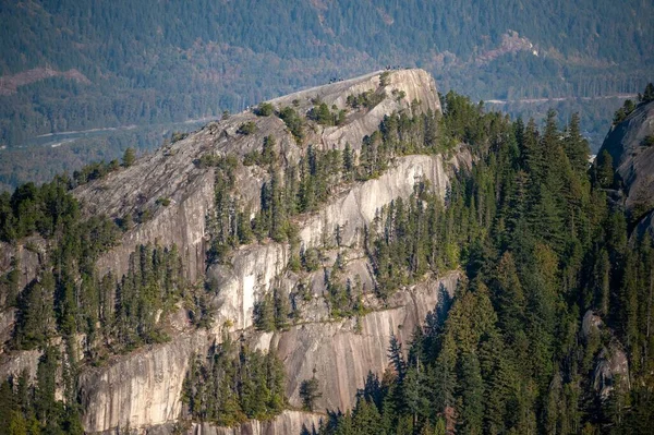 塔瓦穆斯主要山脉的一座天线 在加拿大的斯瓦穆斯 有叶状树木的花岗岩圆顶 — 图库照片