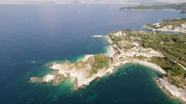 Luftaufnahme Der Malerischen Kassiopi Küste Insel Korfu Griechenland — Stockfoto