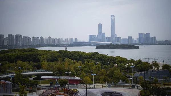 Cityscape Bay Suzhou Center Jiangsu China — Stock Photo, Image