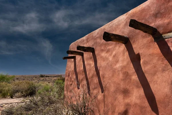 Historic Adobe Style Painted Desert Inn Petrified Forest National Park — Stock Photo, Image