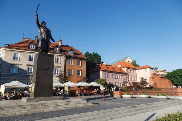 Monumento Jan Kilinski Los Edificios Históricos Del Casco Antiguo Varsovia — Foto de Stock