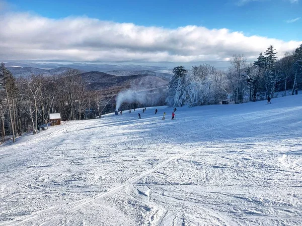 Groep Mensen Het Skigebied Killington Stockbridge Vermont Winter — Stockfoto