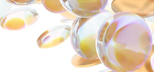 Illustration Des Pilules Vitaminées Transparentes Isolées Sur Fond Blanc Vide — Photo