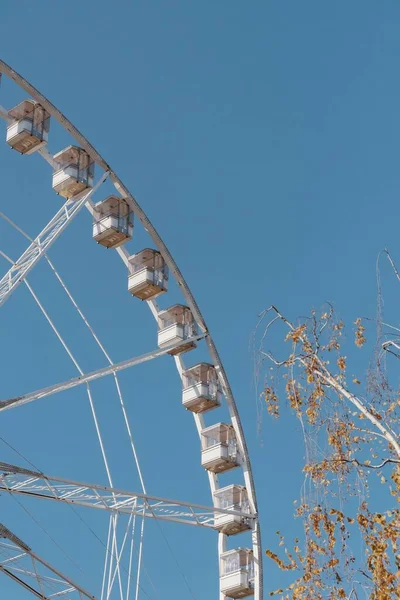 Vertikal Bild Pariserhjulet Budapest Ungern Ljus Solig Dag — Stockfoto