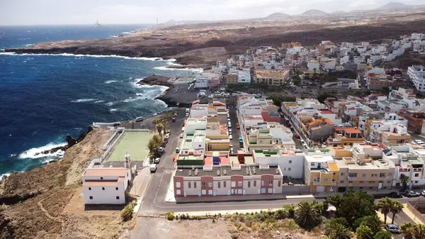 Bezpilotní Snímek Města Jaca Výhledem Moře Tenerife Kanárské Ostrovy Španělsko — Stock fotografie