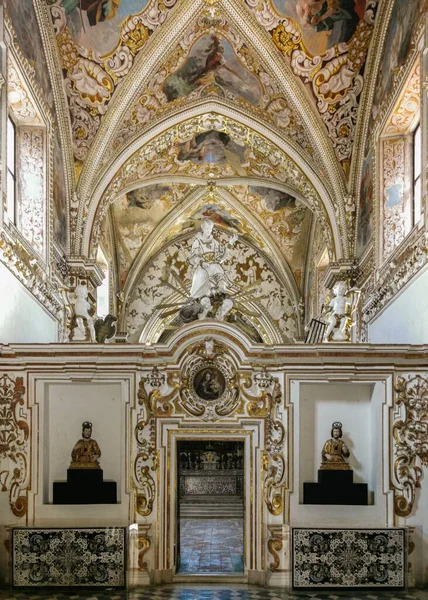 Вертикальный Образ Церкви Стиле Барокко Certosa Padula Кампания Италия — стоковое фото