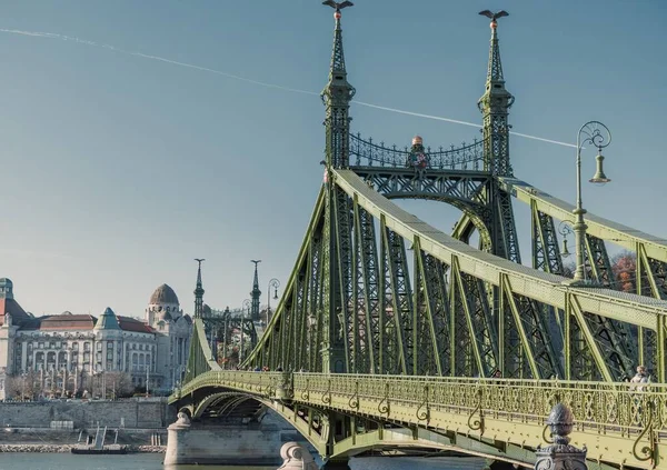 Liberty Bridge Danube River Budapest Hungary — Stock Photo, Image