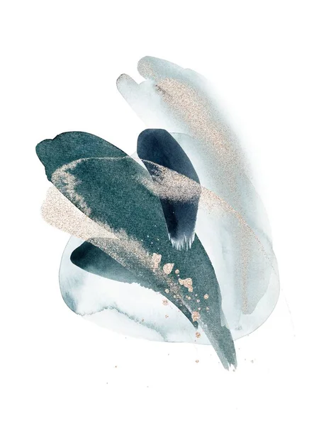 Абстрактне Мистецтво Цифровому Акварелі Елементами Синього Кольору — стокове фото