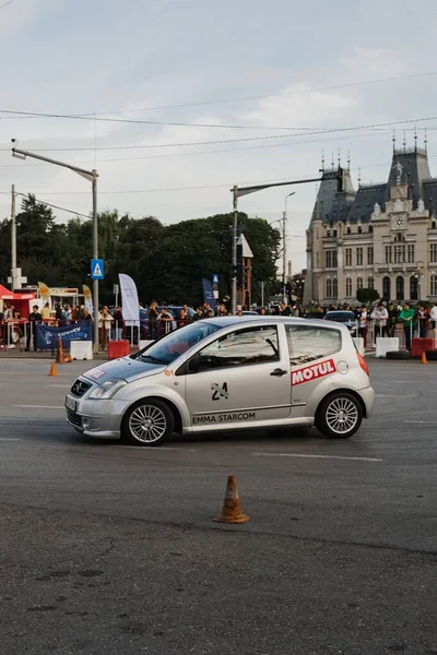 Coup Feu Personnes Voitures Rallye Iasi 2022 Lors Bel Automne — Photo