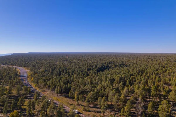 Sitgreaves Ulusal Ormanı Nın Payson Heber Highway Kesiştiği Yüksek Açılı — Stok fotoğraf