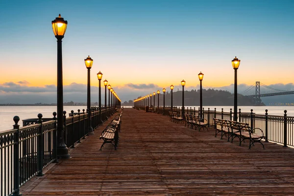 Красивый Мост Над Морем Закате Калифорнии Сша — стоковое фото