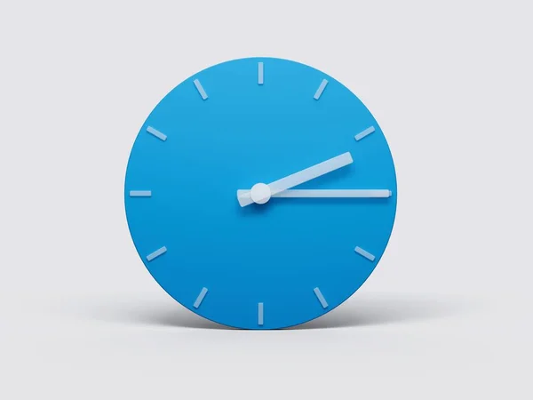 グレーのアイコンの背景にプレミアムブルーの時計アイコンの3Dレンダリングイラスト — ストック写真