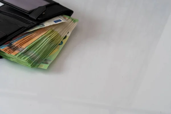 Portafoglio Pieno Banconote Euro — Foto Stock
