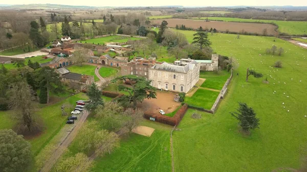 Aerial View Historic Claydon House Aylesbury Vale Buckinghamshire England — Stock Photo, Image