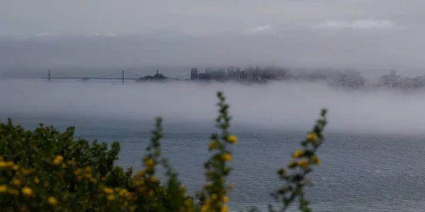 San Francisco Daki Golden Gate Köprüsünün Sisli Bir Görüntüsü — Stok fotoğraf