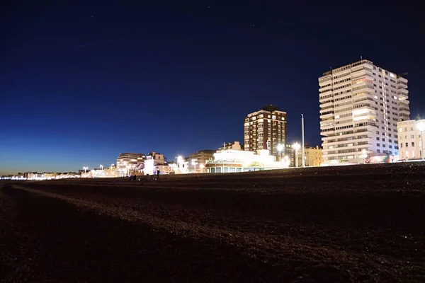 Красивый Ночной Вид Городские Здания — стоковое фото