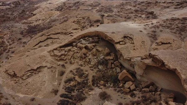 Eine Luftaufnahme Der Arco Tajao Formation Der Wüste Außerhalb Der — Stockfoto