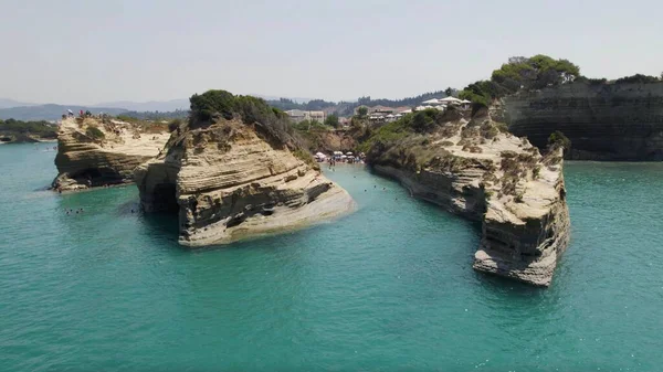 Vue Charmante Sur Célèbre Canal Amour Sidari Corfou Grèce — Photo
