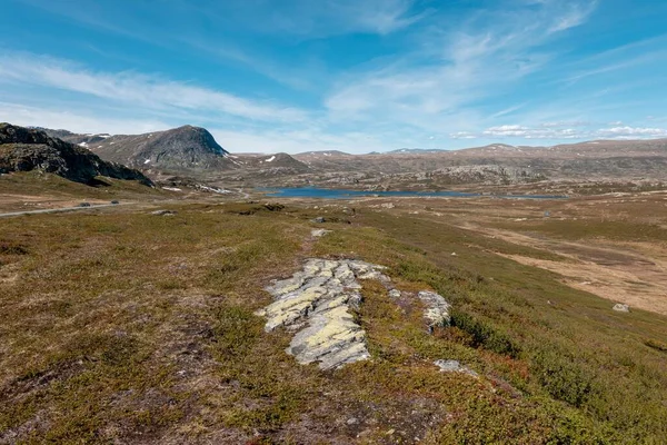 Una Vista Del Paisaje Diurno Cerca Carretera Panorámica Valdresflye Noruega — Foto de Stock