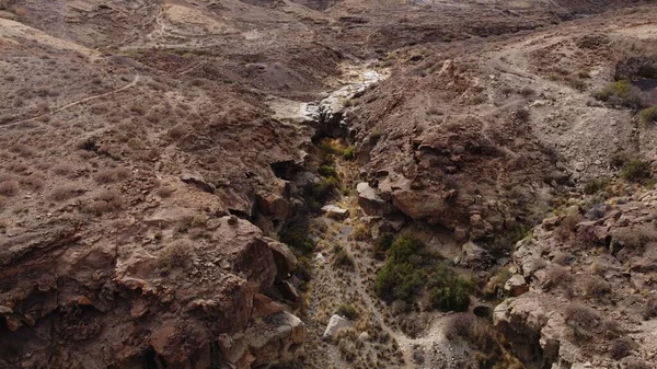 Aerial Shot Seasonal Watercourse Dry Season Tenerife Canary Islands — Stock Photo, Image