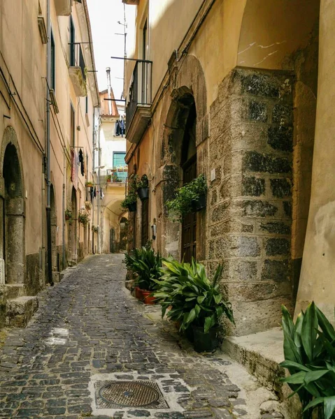 Egy Színes Sikátor Város Campagna Campania Régió Olaszország — Stock Fotó