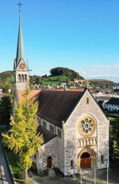 Wettingen 'deki Aziz Sebastian Kilisesi' nin güzel bir yakın çekimi.