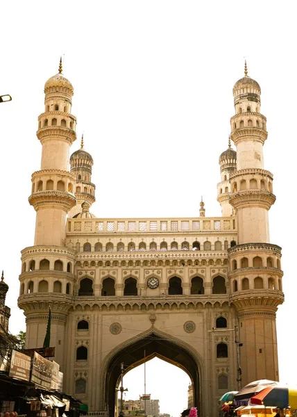 Plan Vertical Mosquée Charminar Pendant Journée Hyderabad Inde — Photo