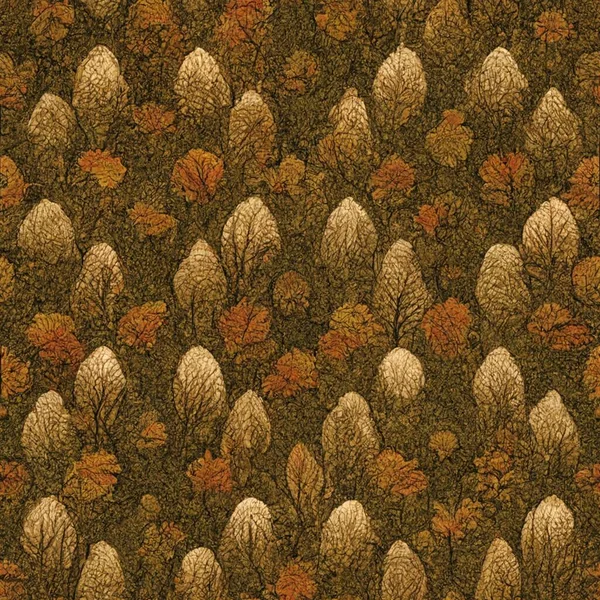 Eine Illustration Der Nahtlosen Blätter Wand Dekorative Designs — Stockfoto