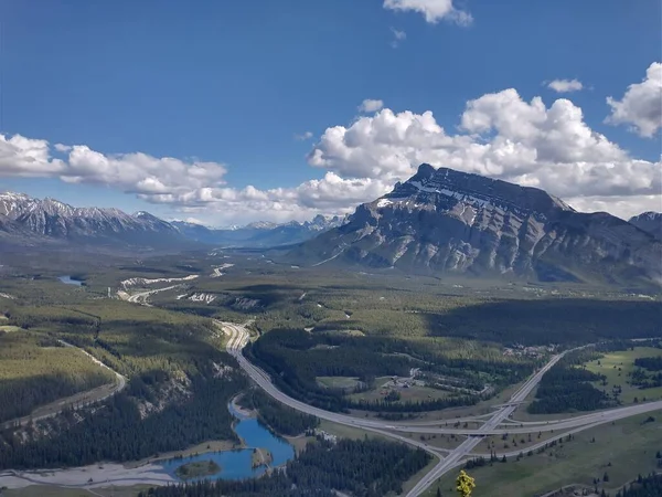 Mount Rundle Canada Banff National Park Overlooking Towns Banff Canmore — Stock Photo, Image